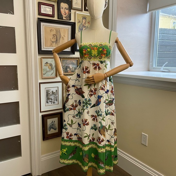 Dresses & Skirts - Floral Green and White Dress